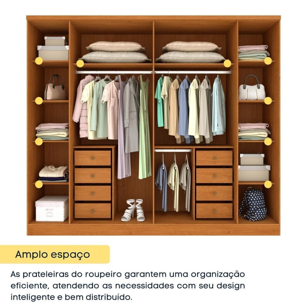 Guarda-roupa Casal 6 Portas Portugal Espresso Móveis Cinamomo / Off White