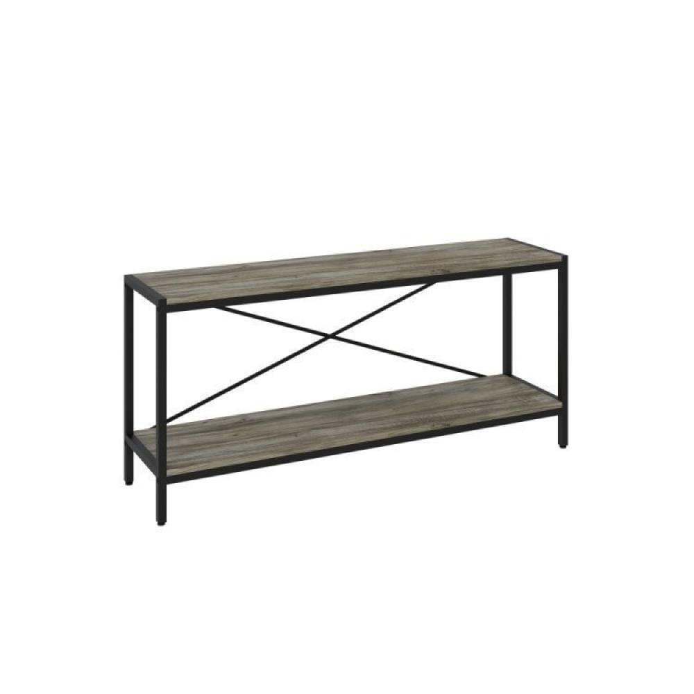 Miniatura Conjunto Rack para TV até 50 Polegadas 1 Nicho Aéreo 1 Estante Estilo Industrial Active Yescasa Carvalho