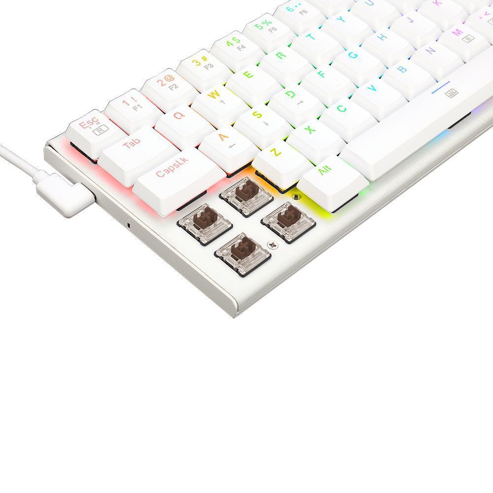 Teclado Gamer Redragon Anivia Lunar White Rgb Switch Marrom