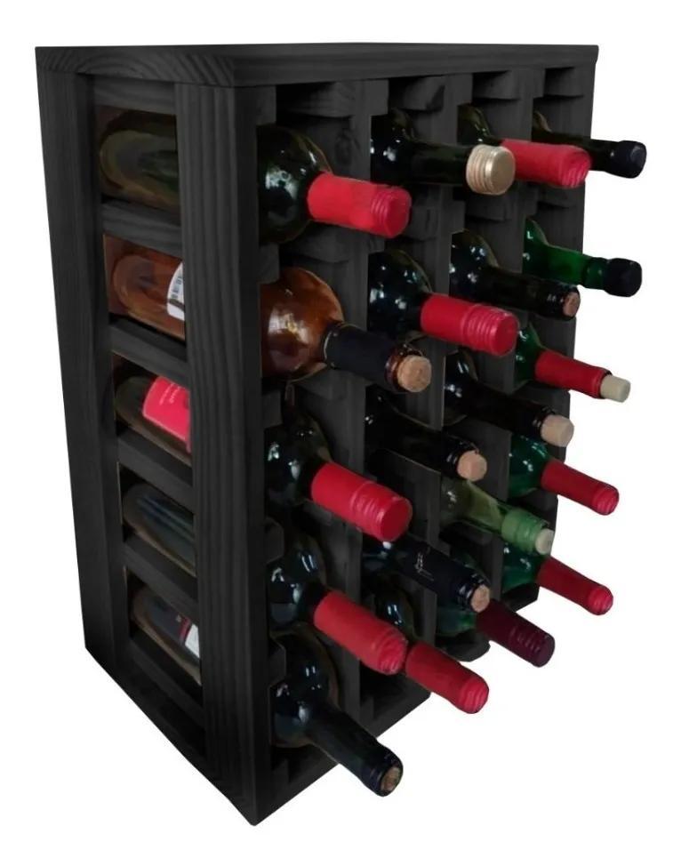Miniatura Adega De Chão Compacta Expositor Para 20 Vinhos Rústica Novo - madeira - Adega - Palleter - Adega De Chão Compacta Exposi.