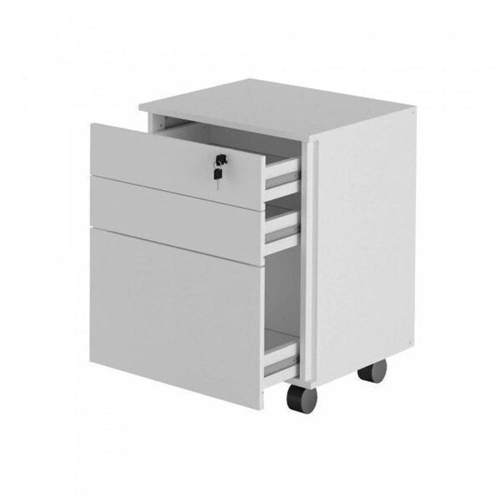 Miniatura Kit 2 Gaveteiros com Chave 3 Gavetas Charme Branco