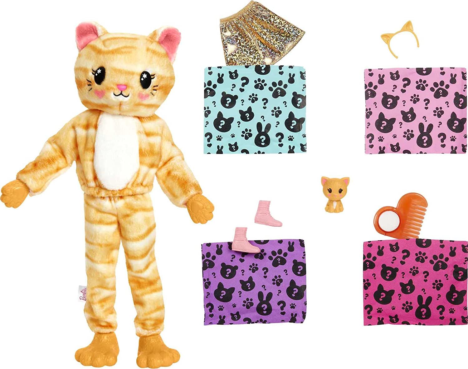 Barbie Cutie Revelação com Fantasia de Gatinho e 10 S urpresas Incluindo 1 Mini Pet com Mudança de Cor