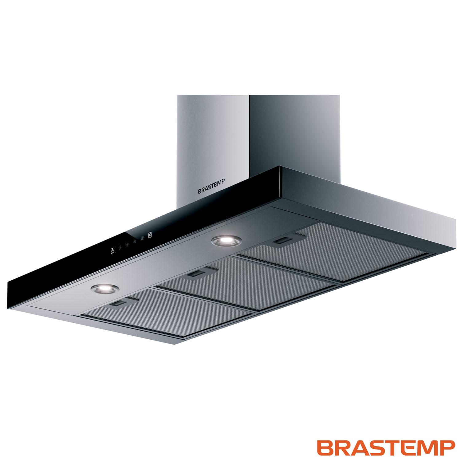 Miniatura Coifa de Parede Brastemp 90 cm Tbox com 03 Velocidades + Turbo, Painel Touch, Timer, Inox - BAE90AR 110