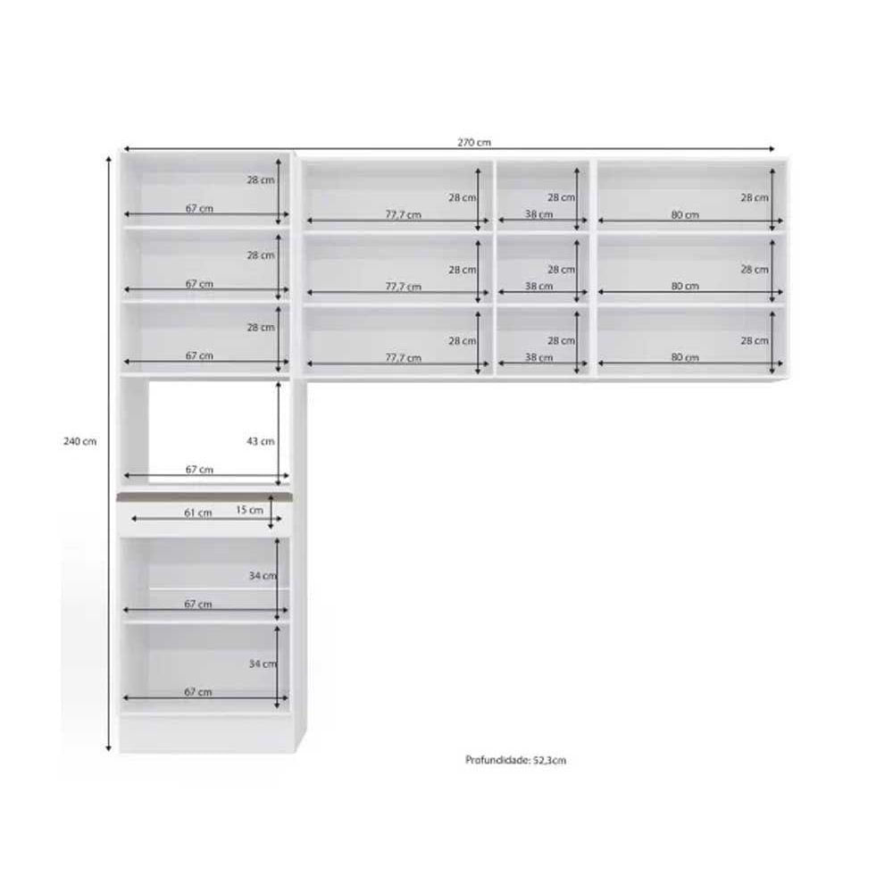 Miniatura Cozinha Modulada Completa Maxxi 3 Peças (2 Armários + 1 Paneleiro) Cz266 Branco - Kappesberg