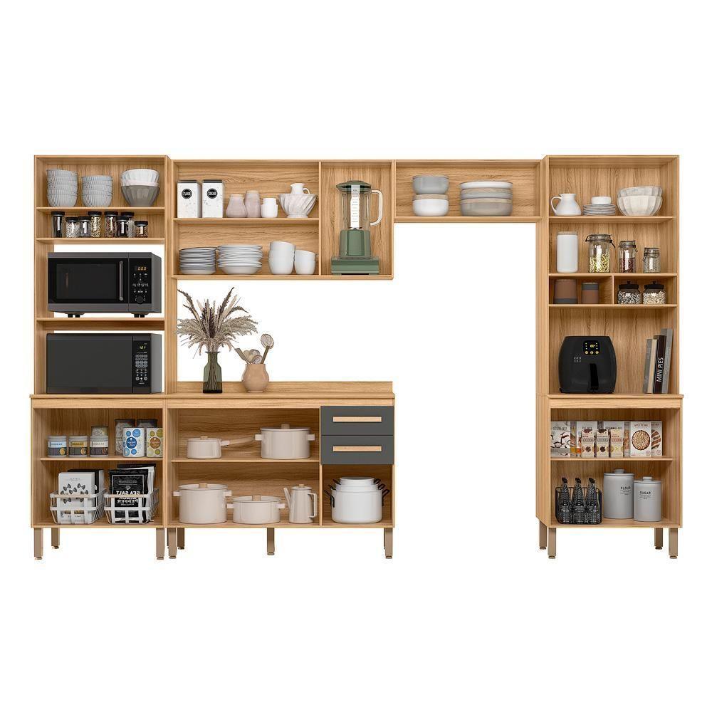 Miniatura Cozinha Modulada Intenza Zoe 5 Peças Freijó-chumbo - Nicioli Freijó-chumbo