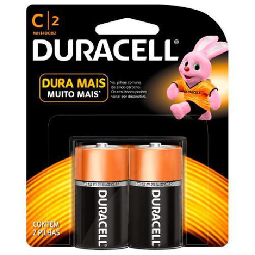 Miniatura Pilha Duracell Alcalina Média C Cartela Com 2 Unidades
