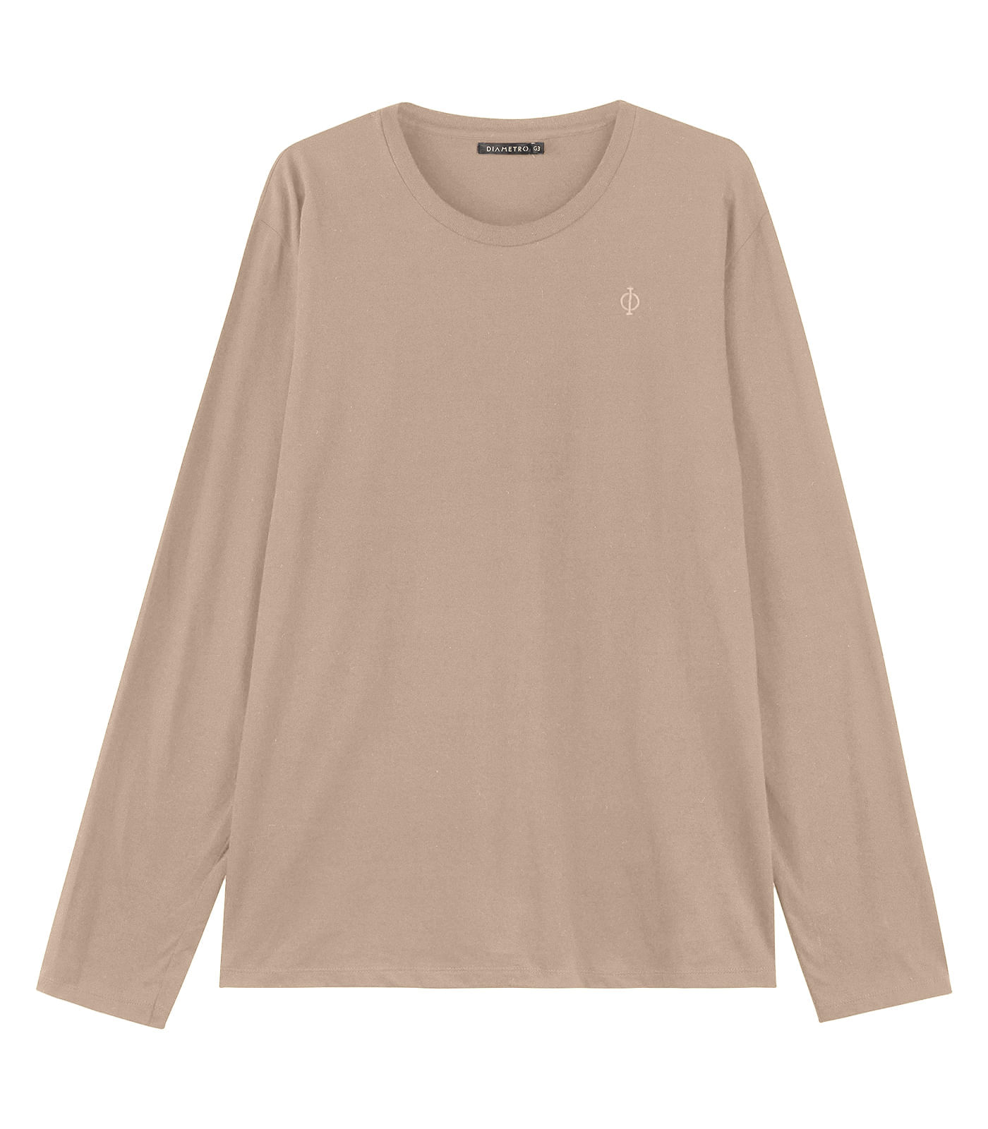 Miniatura Camiseta Manga Longa Meia Malha Diametro Marrom G