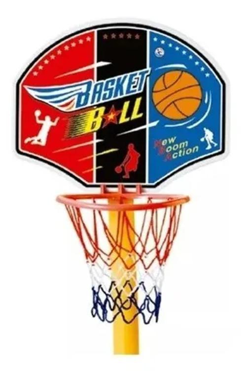 Miniatura Kit Jogo De Basquete Infantil Completo Bola Cesta Suporte