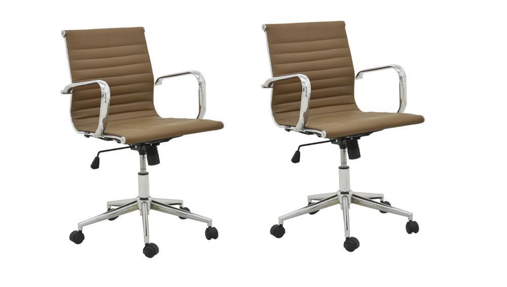 Miniatura Cadeira Sevilha Aço PU Giratória - 2 Unidades