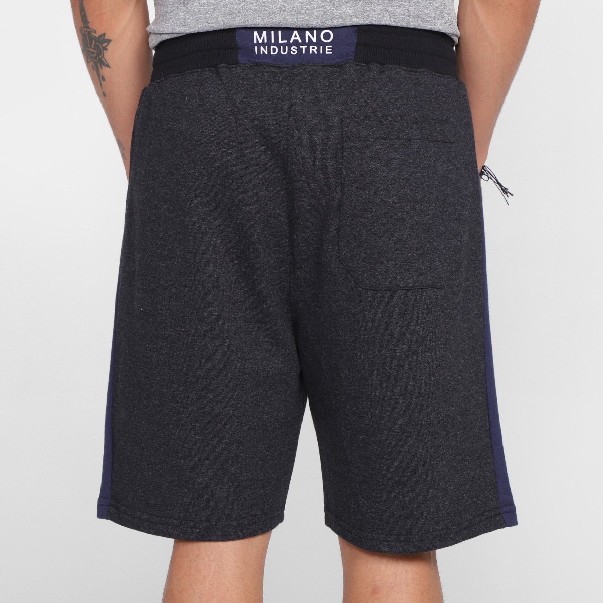Miniatura Bermuda Moletom Industrie Estampada Masculina Mescla - G