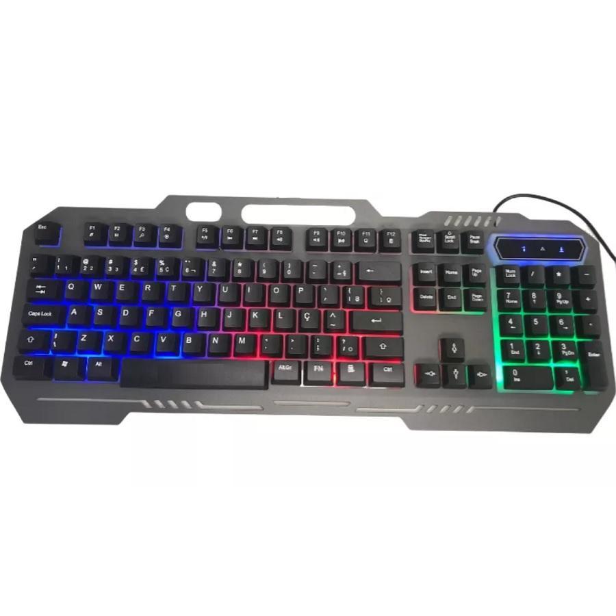 Miniatura Teclado Gamer Semi Mecânico Usb Rgb Pc Computador Videogame