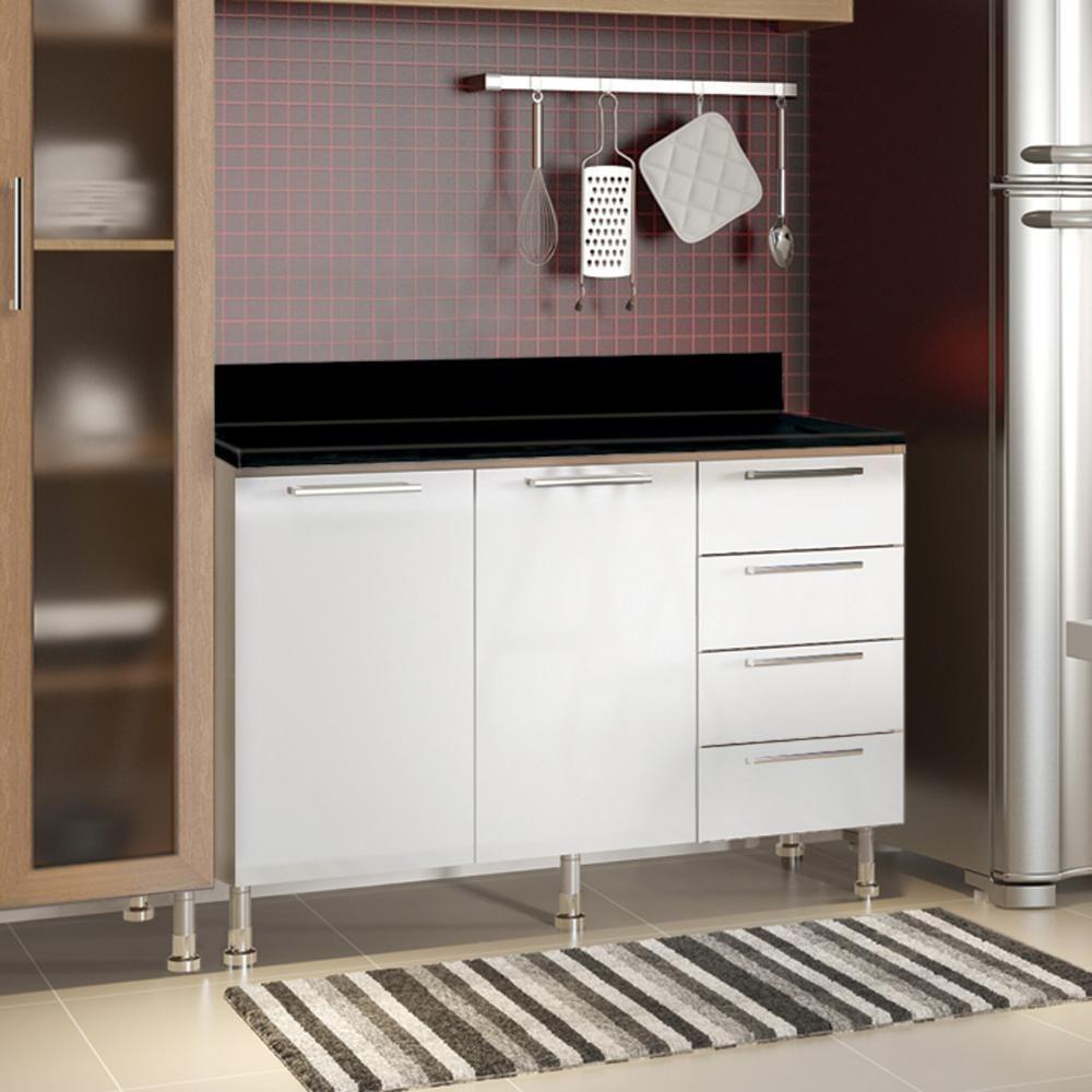 Armario Cozinha Completo Ditália Aspen 4 Pçs Carvalho/br A48