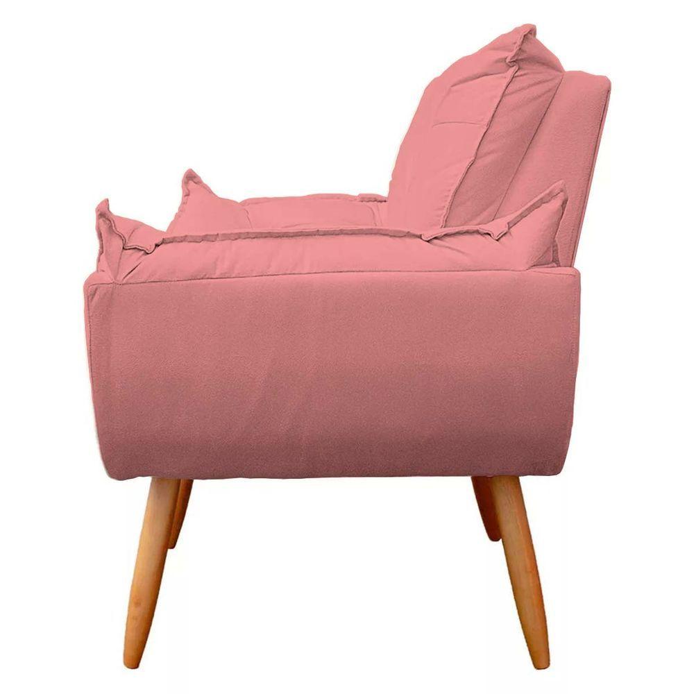 Miniatura Poltrona Luxo Decorativa Veludo Estofada Fibra Confortável rosa