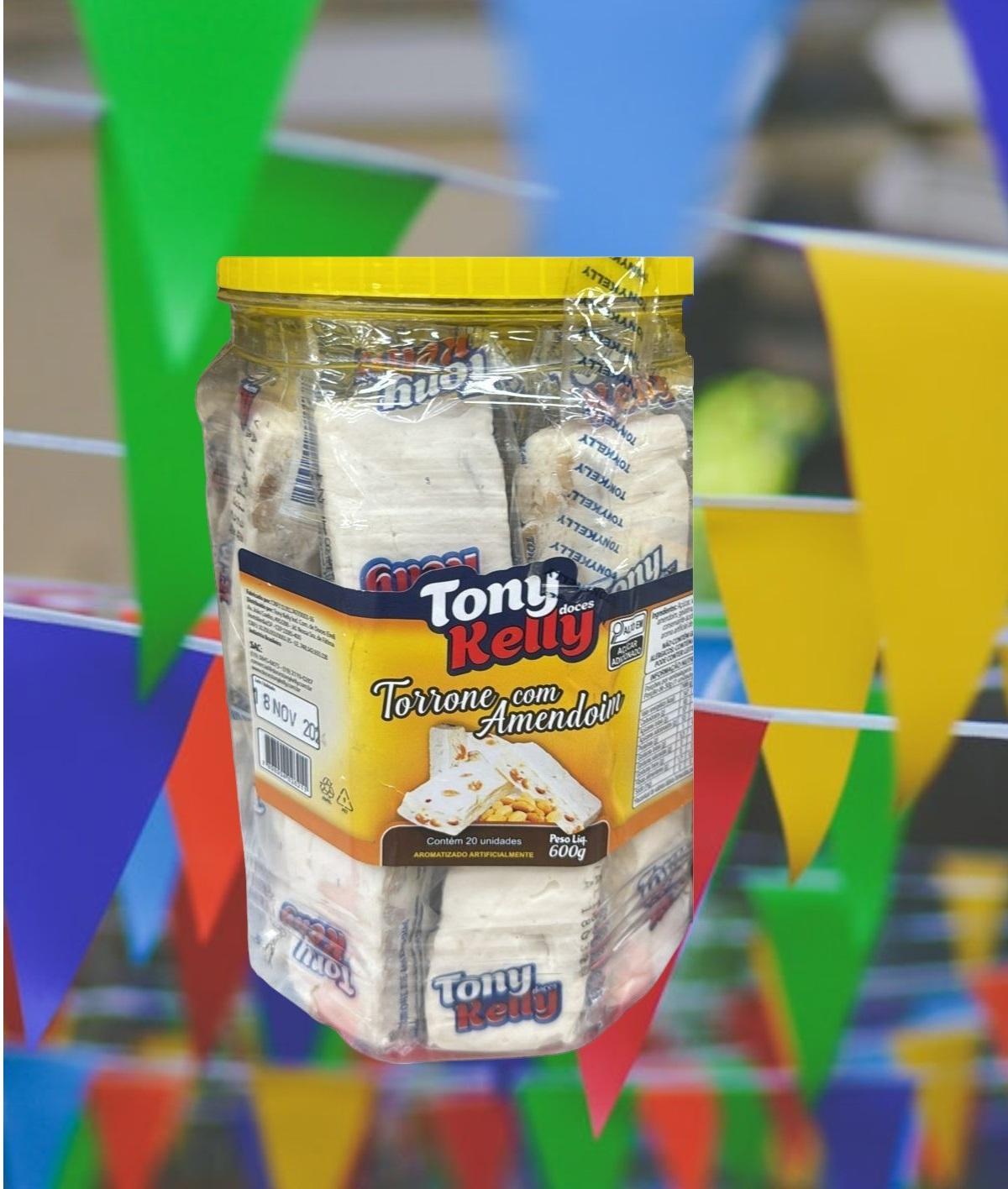 Miniatura Kit 4 Potes Com 20 Un Torrone Com Amendoim De 30G Tony Kelly