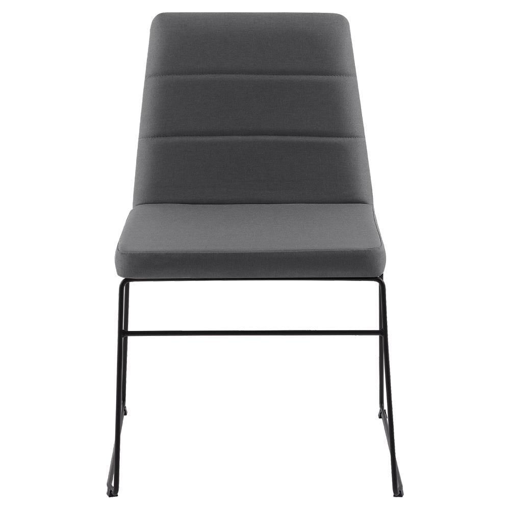 Miniatura Cadeira Decorativa Base Aço Preto F40 Linho Cinza Dmobiliario Cinza