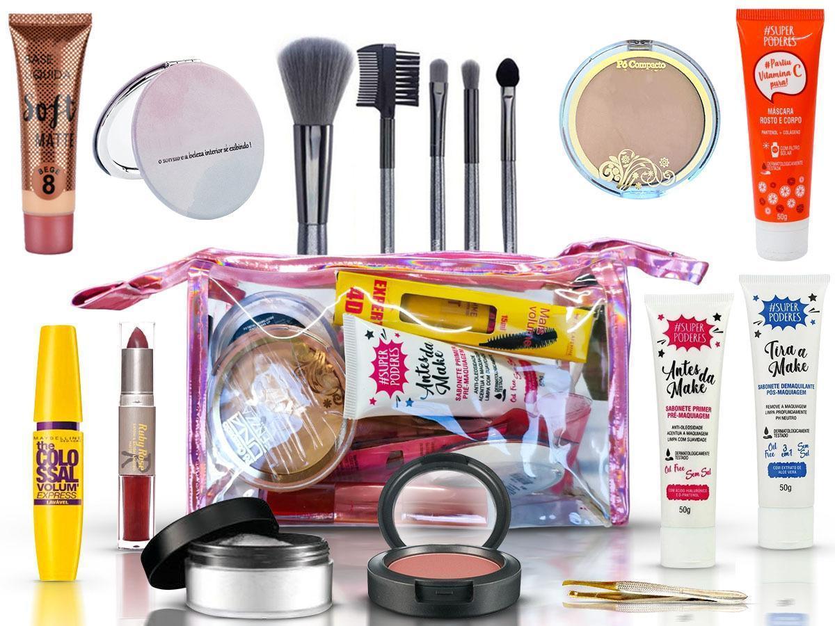 Miniatura Kit De Maquiagens Completo Necessaire + - Pele Negra