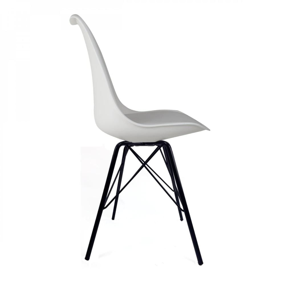 Cadeira Base Escura Saarinen Tower Empório Tiffany Branco/Preto