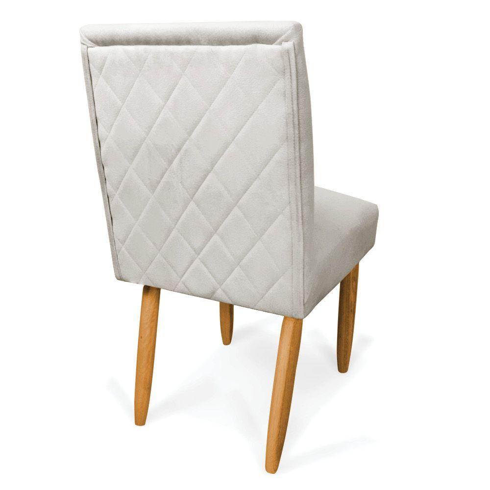 Miniatura Kit 4 Cadeiras De Jantar Carol Veludo Cinza Pés Palito Castanho - D'rossi