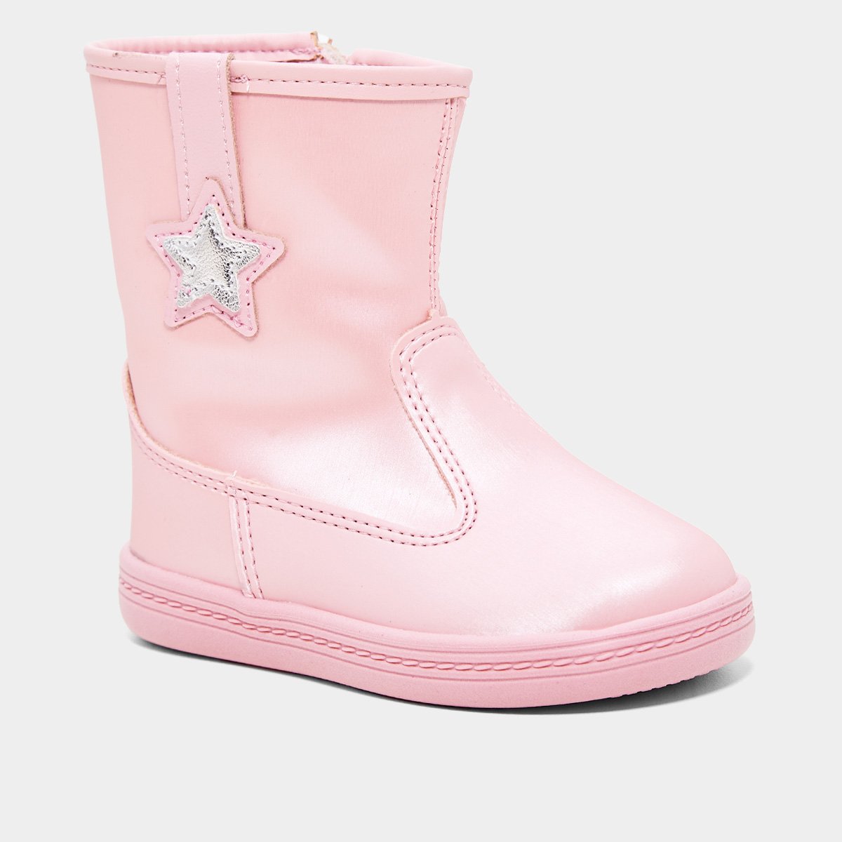 Miniatura Bota Infantil Cano Médio Molekinha Menina Rosa - 20