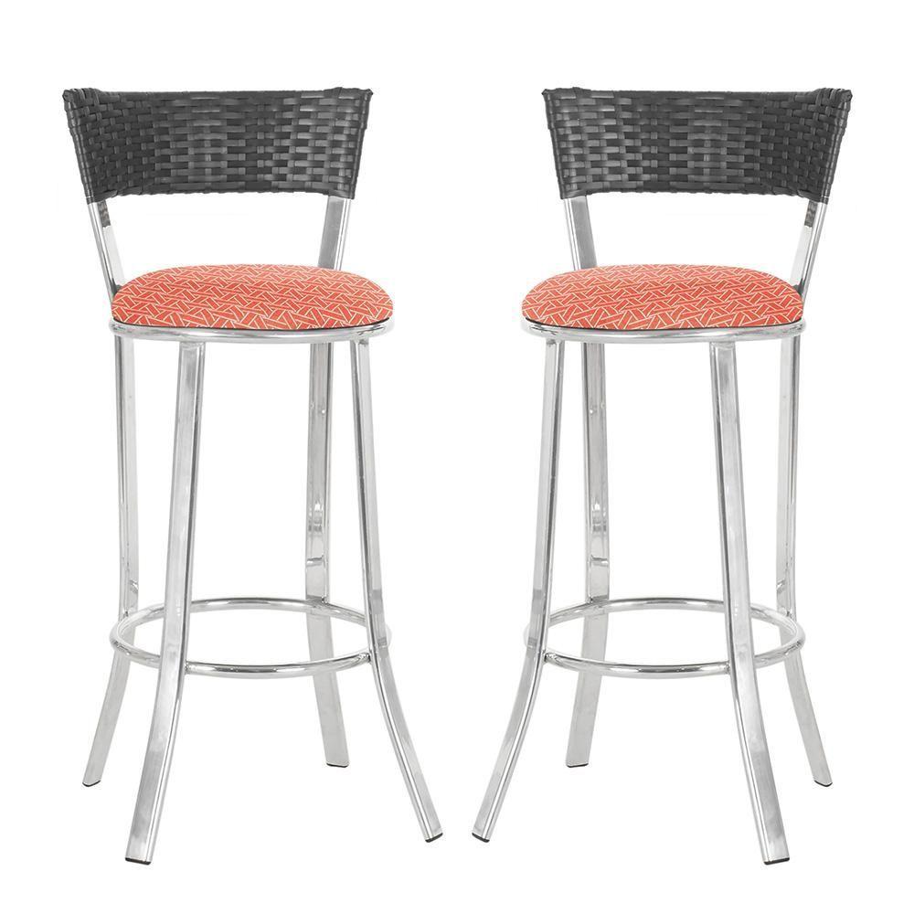 Miniatura Conjunto Com 2 Banquetas Em Alumínio, Fibra Sintética E Impermeável Tc Preta Z20