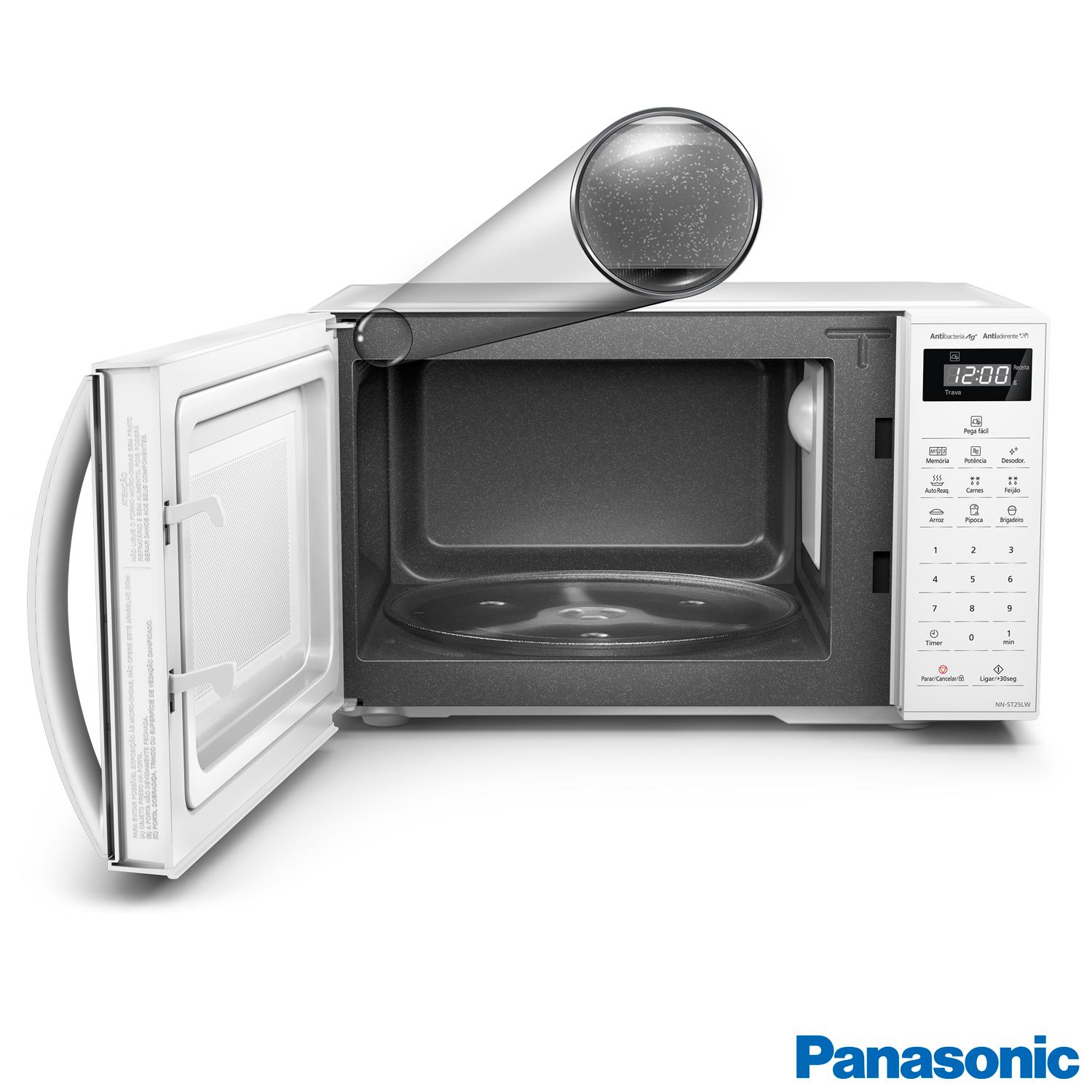 Miniatura Micro-ondas de Mesa Panasonic com 21 Litros de Capacidade Branco - NN-ST25LWRU 220