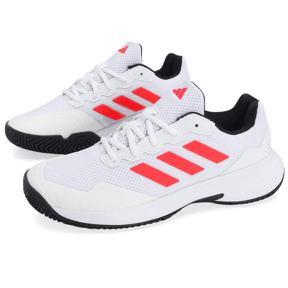 Miniatura Tênis Adidas Gamecourt 2.0 Branco Vermelho e Preto 37