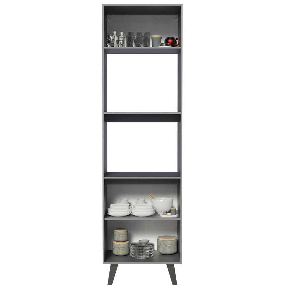 Miniatura Torre Quente Armário de Cozinha 60 cm 2 Portas 2 Nichos Cinza Nice Madesa Cinza