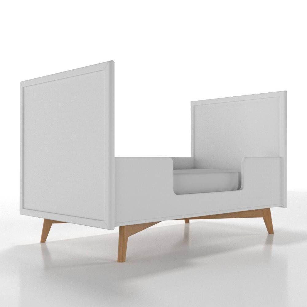 Berço Americano em MDF Grade Fixa Zen Branco