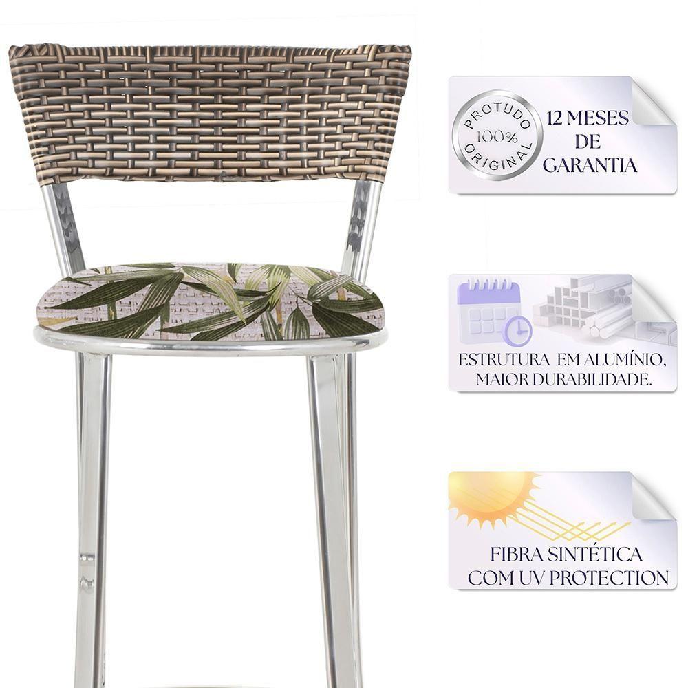 Miniatura Conjunto Com 2 Banquetas Em Alumínio, Fibra Sintética E Impermeável Tc Capuccino A12