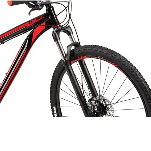 Miniatura Bicicleta Caloi Explorer Expert 2018 Preta/vermelha Tam.17