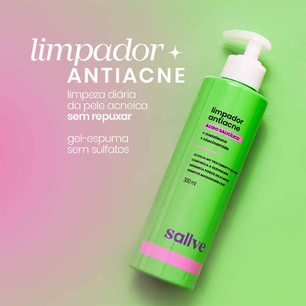 Gel Espuma Limpador Facial Antiacne Sallve 300ml