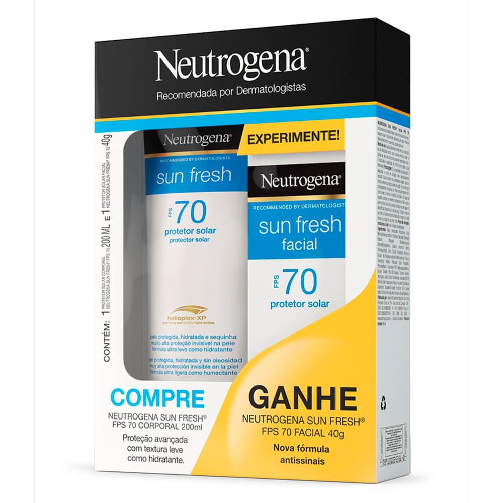 Miniatura Neutrogena Sun Fresh FPS 70 Kit – Protetor Solar Corporal + Protetor Solar Facial Kit