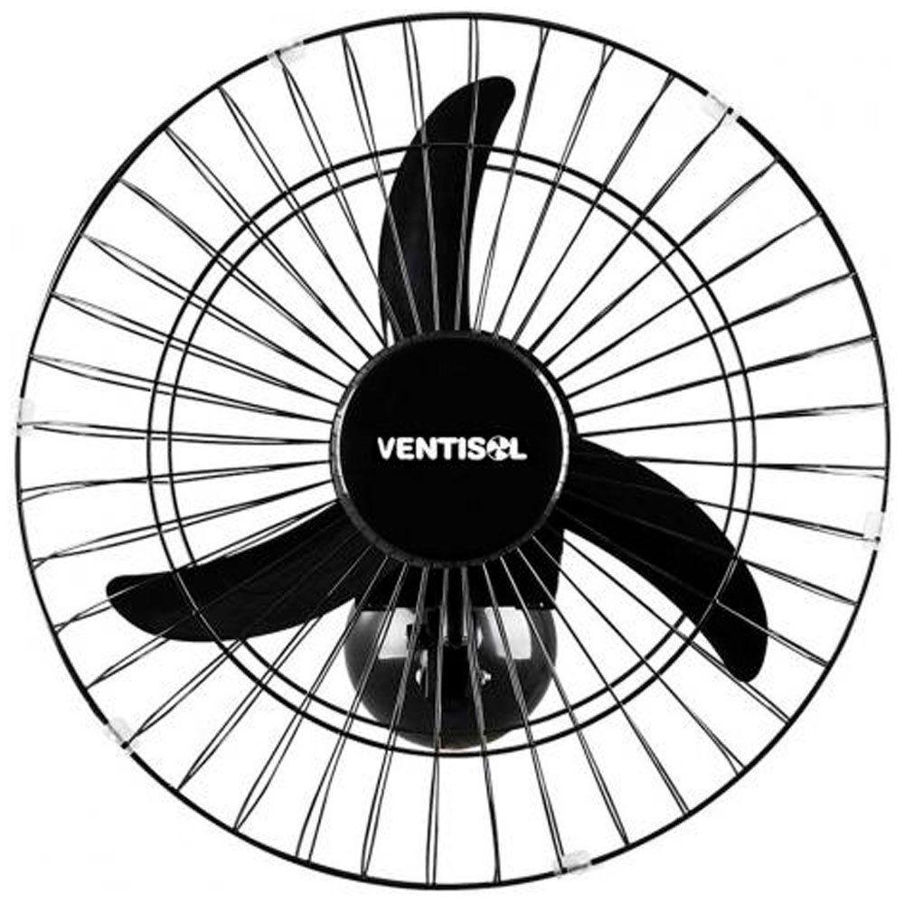 Miniatura Ventilador De Parede Ventisol 50cm Premium Preto Bivolt Bivolt