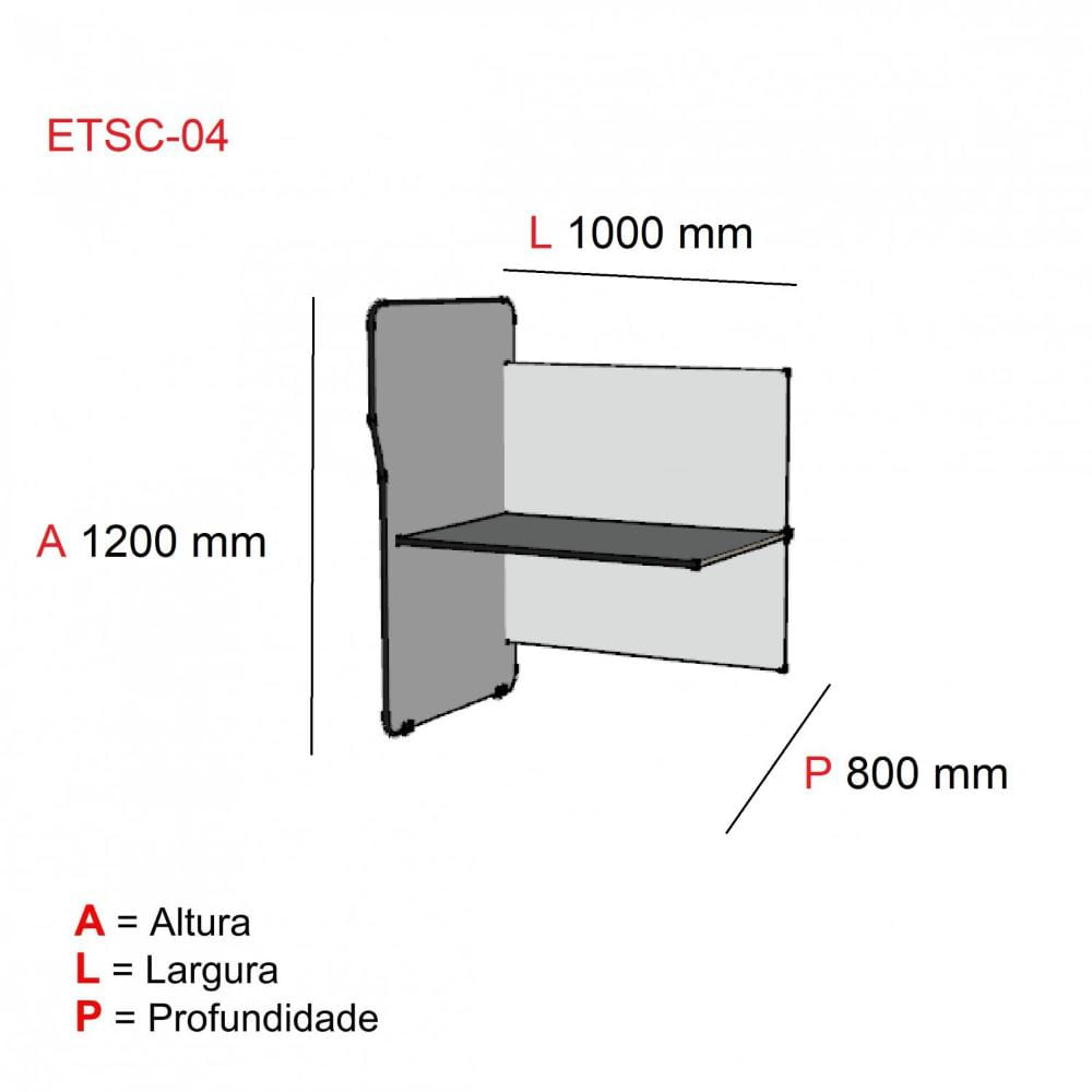 Miniatura Mesa Estação de Telemarketing 100cm Maxxi Pandin Móveis Cinza