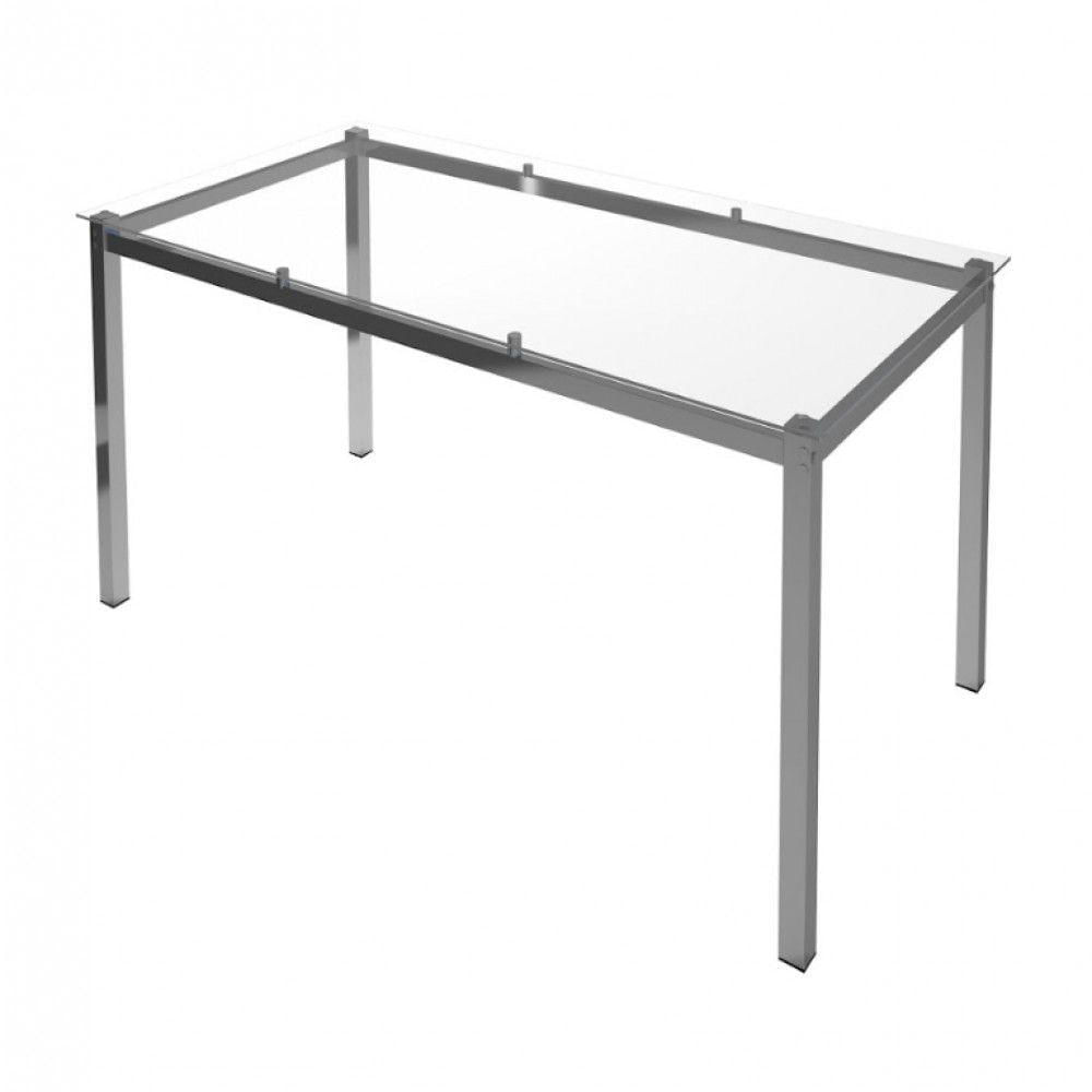 Miniatura Conjunto De Mesa Ornata 125x75cm Com 4 Cadeiras ágata Cromado E Tampo De Vidro Tubform Cromo E Preto
