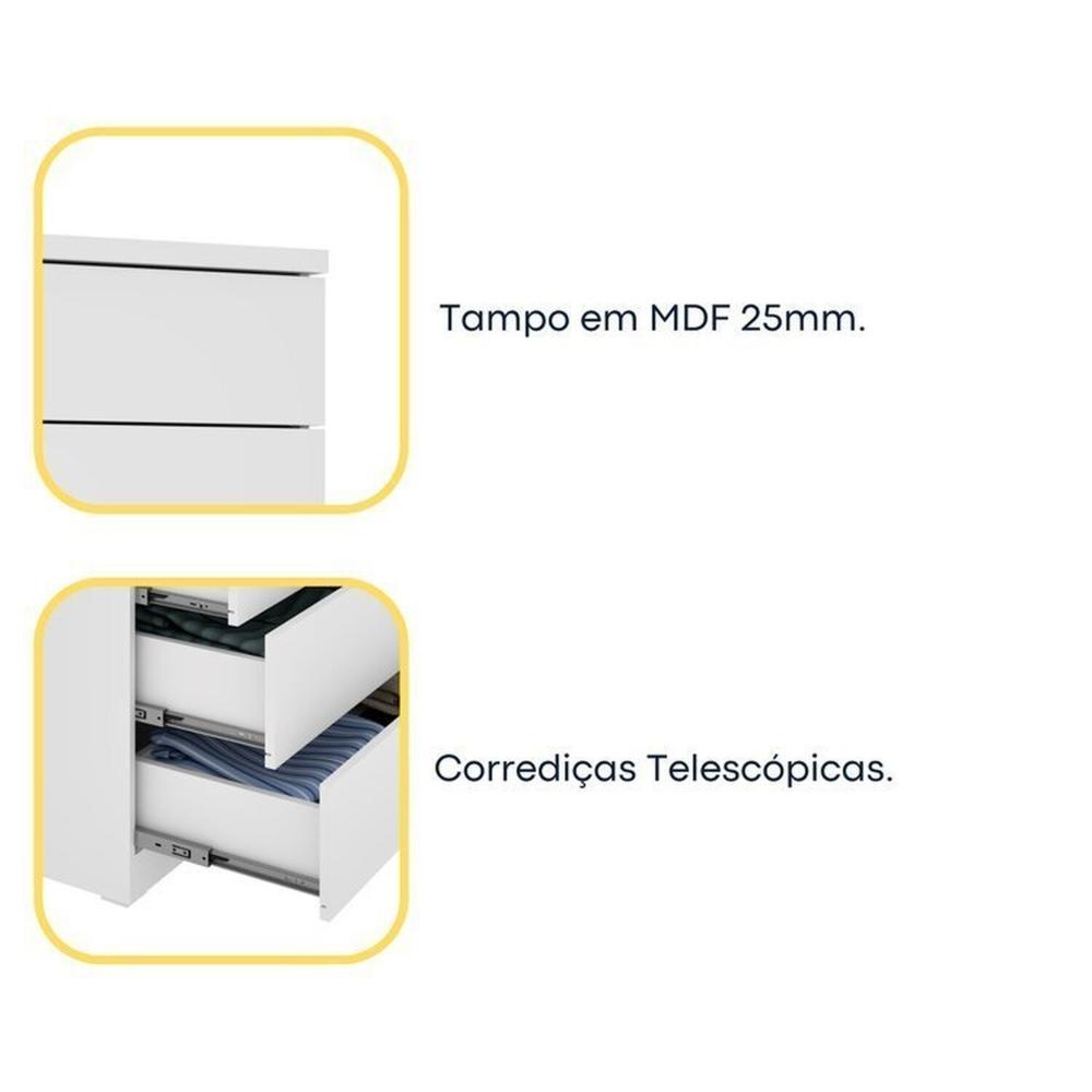 Guarda-Roupa 6 Portas Portugal E Comoda 5 Gavetas Premium Espresso Móveis Branco/Neve