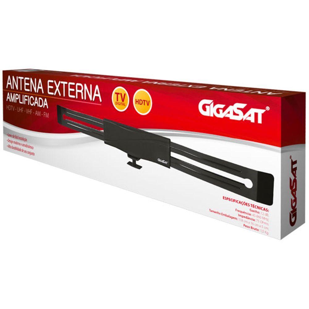 Miniatura Antena Externa Vhf-uhf-am-fm-hdtv Amplificada Gshda Gigasat