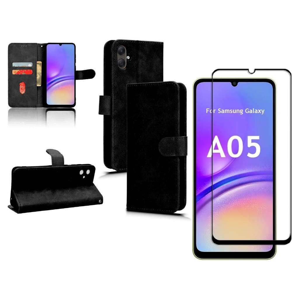 Miniatura Kit Capinha Carteira Flip Para Samsung A05 + Película 3D