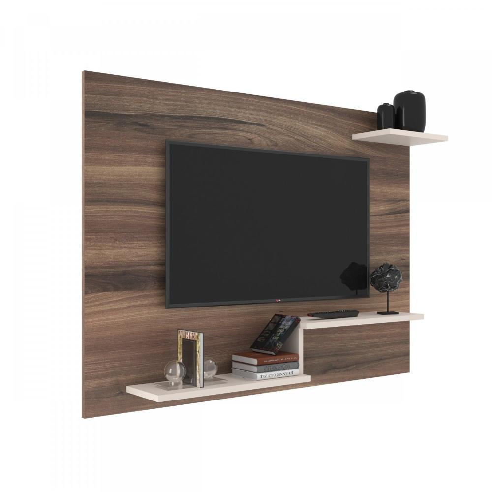 Miniatura Painel para TV até 49 Polegadas com Prateleira Denver J Carvalho Nogueira/Carvalho
