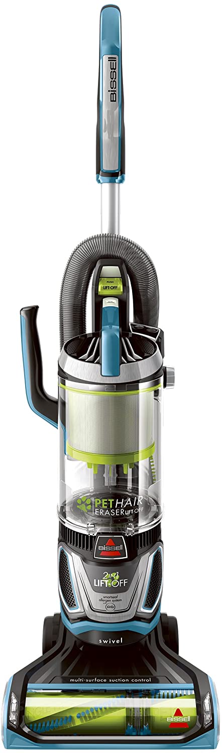 Miniatura Aspirador de pêlos de animais de estimação Bissell Lift Off Bagless Upright Vacuum 20874 azul