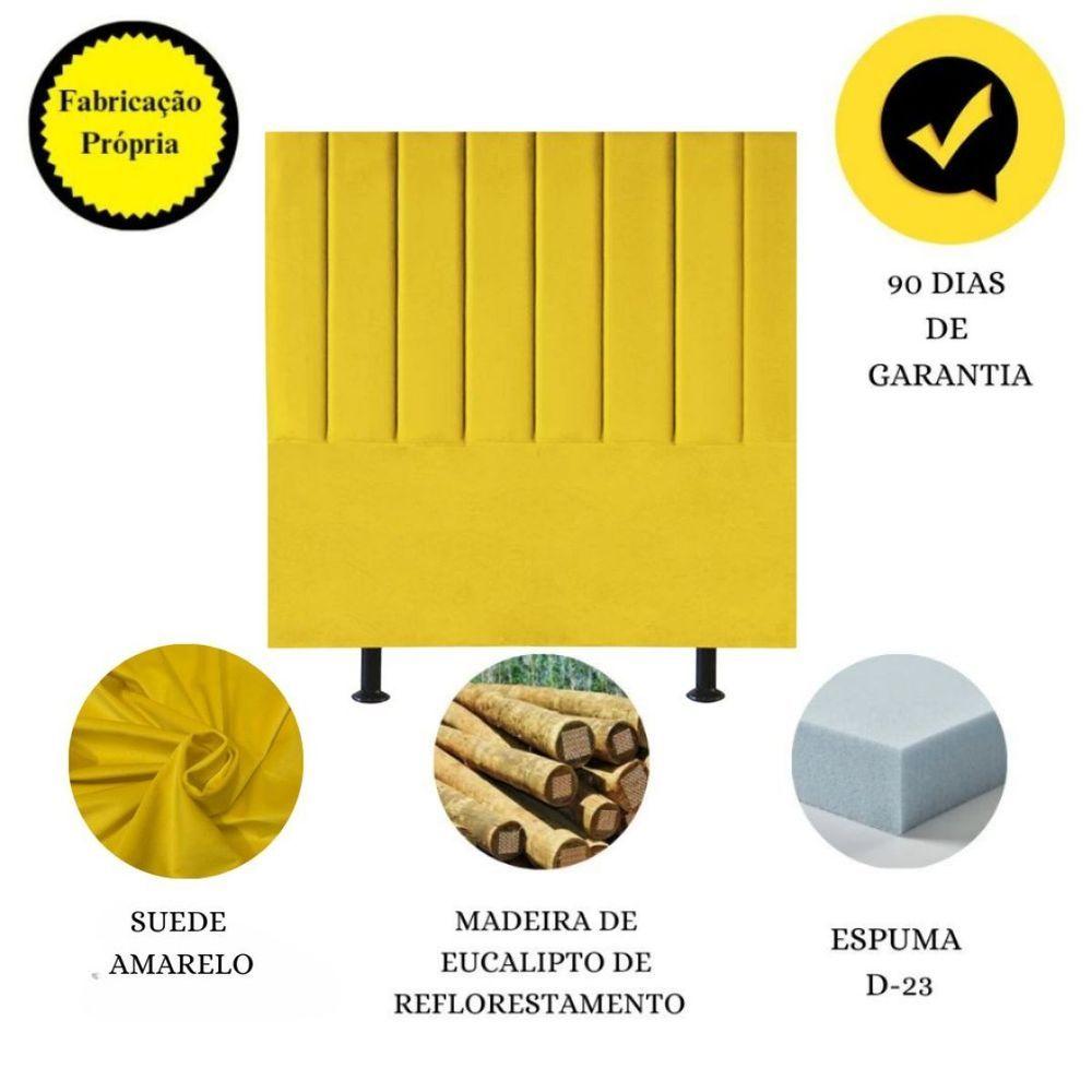 Cabeceira De Cama Queen Box 160 Cm Karla Carla Suede Cor:amarelo