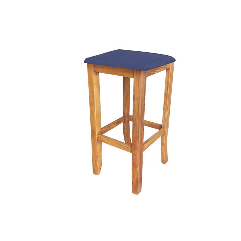 Miniatura Banqueta Alta Cally Gourmet Balcão Bistrô Cozinha Suede Azul Marinho - Ahazzo Móveis
