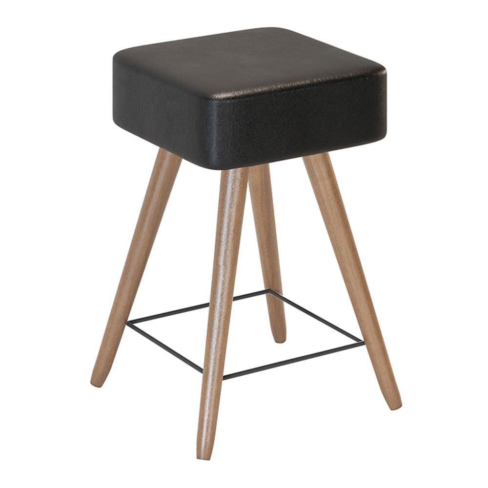 Miniatura Banco Banqueta Rio Baixa 50cm Couríssimo Preto - Salaone Preto