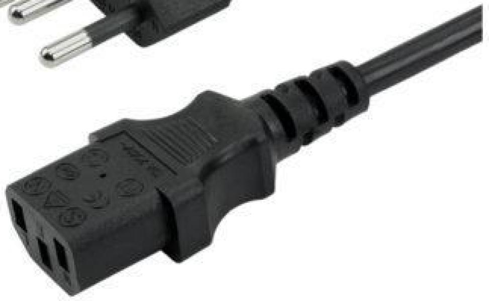 Miniatura Cabo De Força Ac Tripolar 0,75Mm Plug 10 Amperes 5,00 Metros