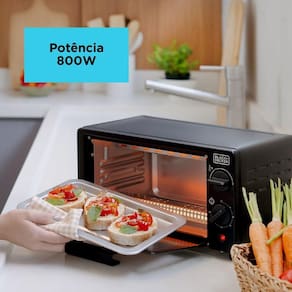 Forno Elétrico Black&Decker FT9N 9L Timer 60min Vidro Temperado 250°C 220V