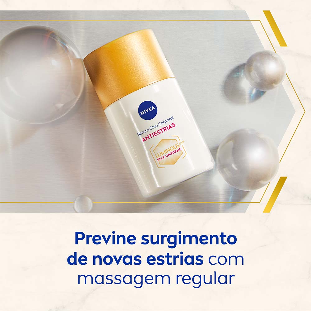 Miniatura Sérum Óleo Corporal Antiestrias Nivea - Luminous 630 Pele Uniforme 100ml