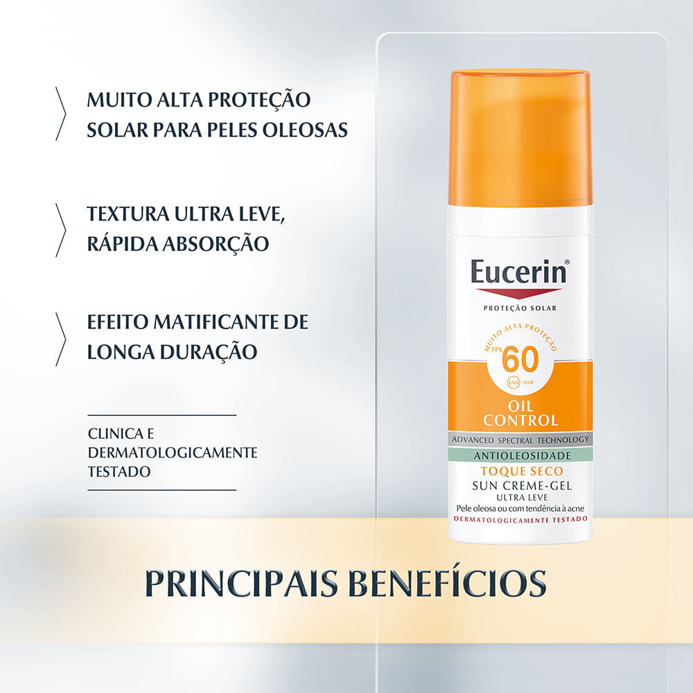 Miniatura Eucerin Sun Oil Control FPS 60 Protetor Solar Facial 50ml