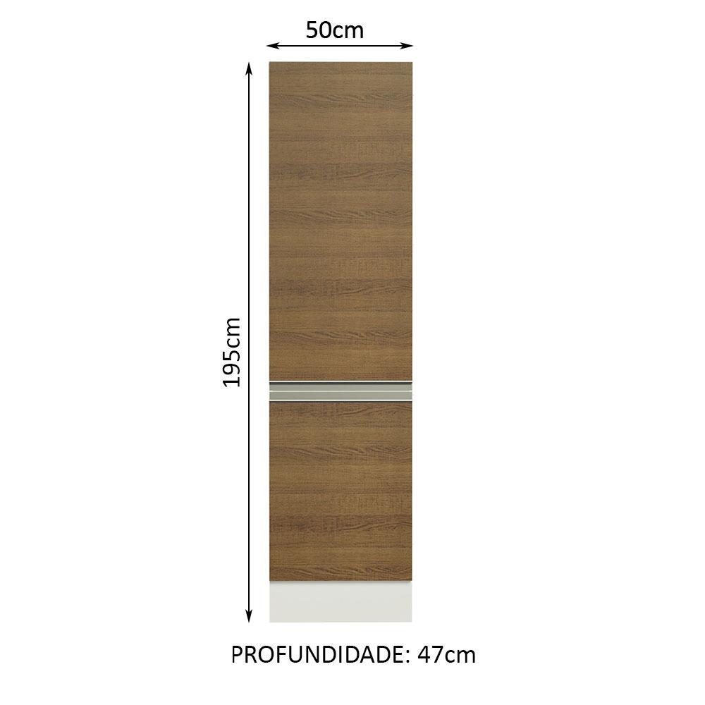 Miniatura Paneleiro Armário de Cozinha 100% MDF 2 Portas Branco/Rustic Smart Madesa Branco