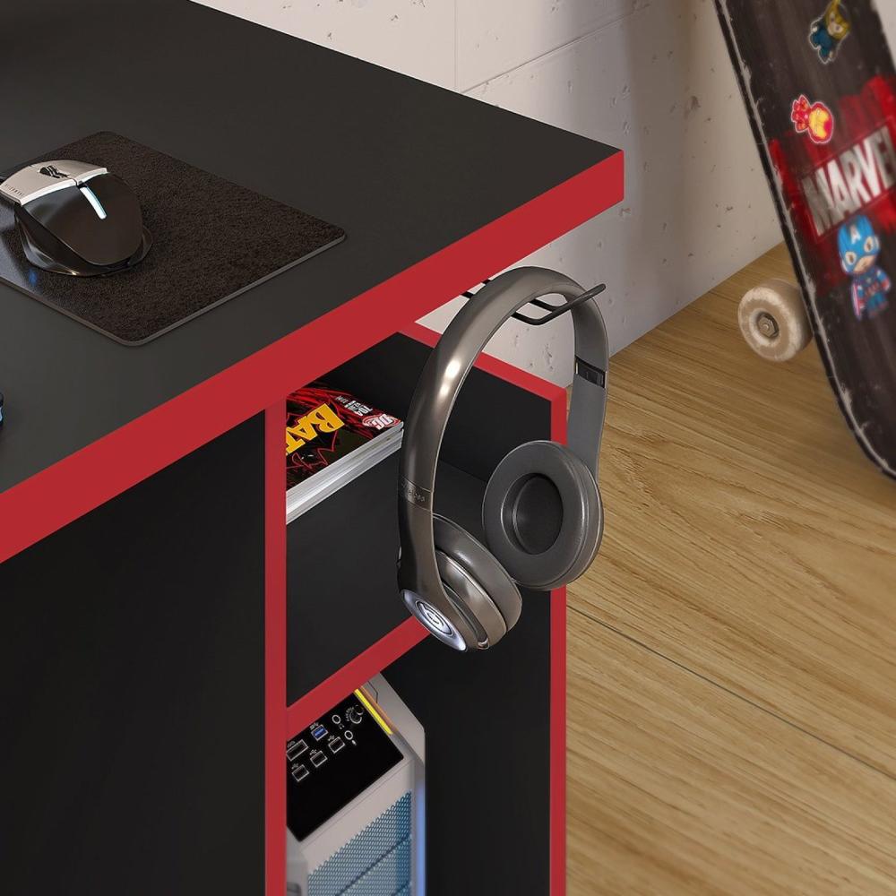 Miniatura Mesa Gamer 135cm NT 2065 Notável Móveis Preto TX/Vermelho