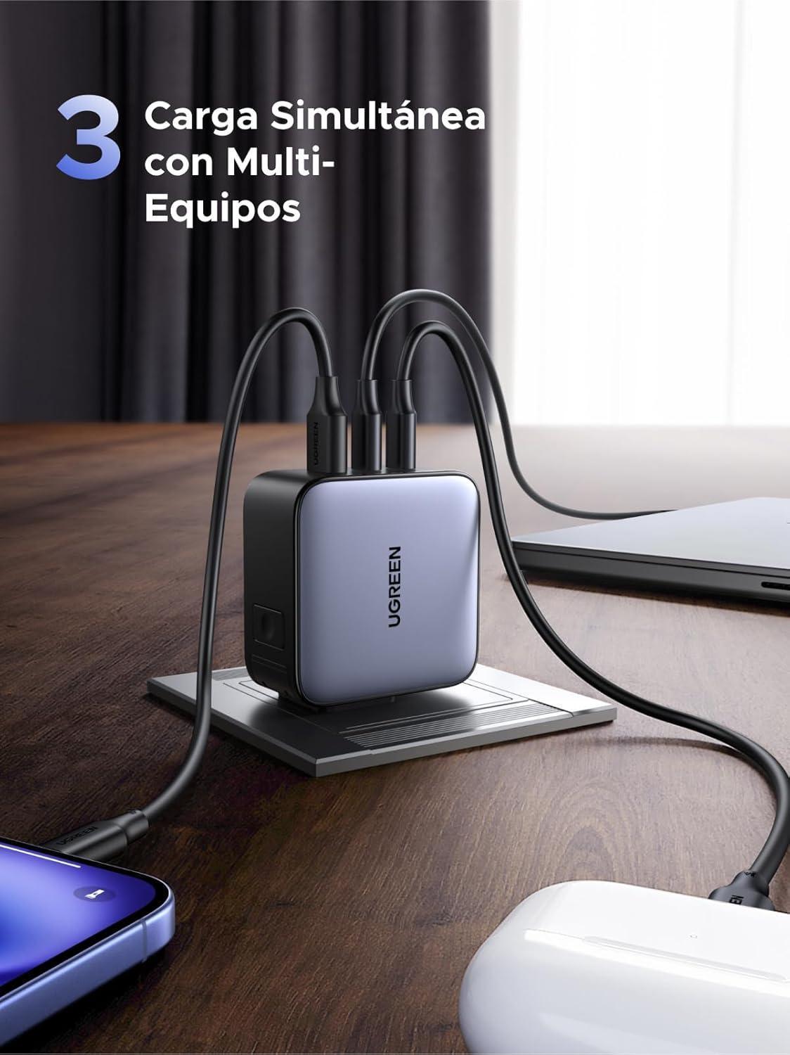 Miniatura Carregador Ugreen Nexode 65W Adaptador De Tomada Universal